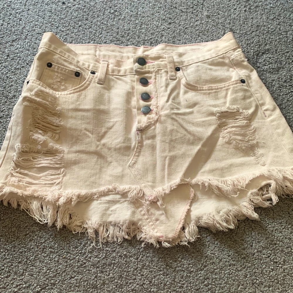 Carmar LF light pink denim mini skirt